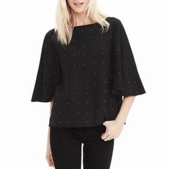 Banana Republic Studded Flutter Blouse Size Small - Picture 1 of 8